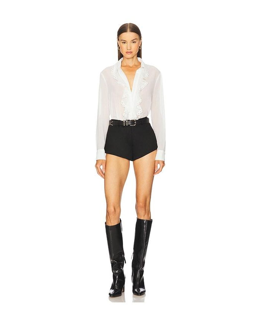 Bardot Black Jayla Faux Suede Mini Short