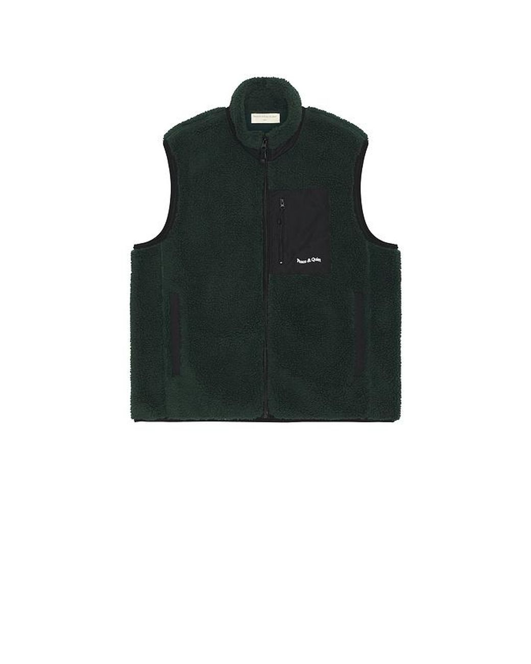 Museum of Peace & Quiet Black Wordmark Sherpa Vest for men
