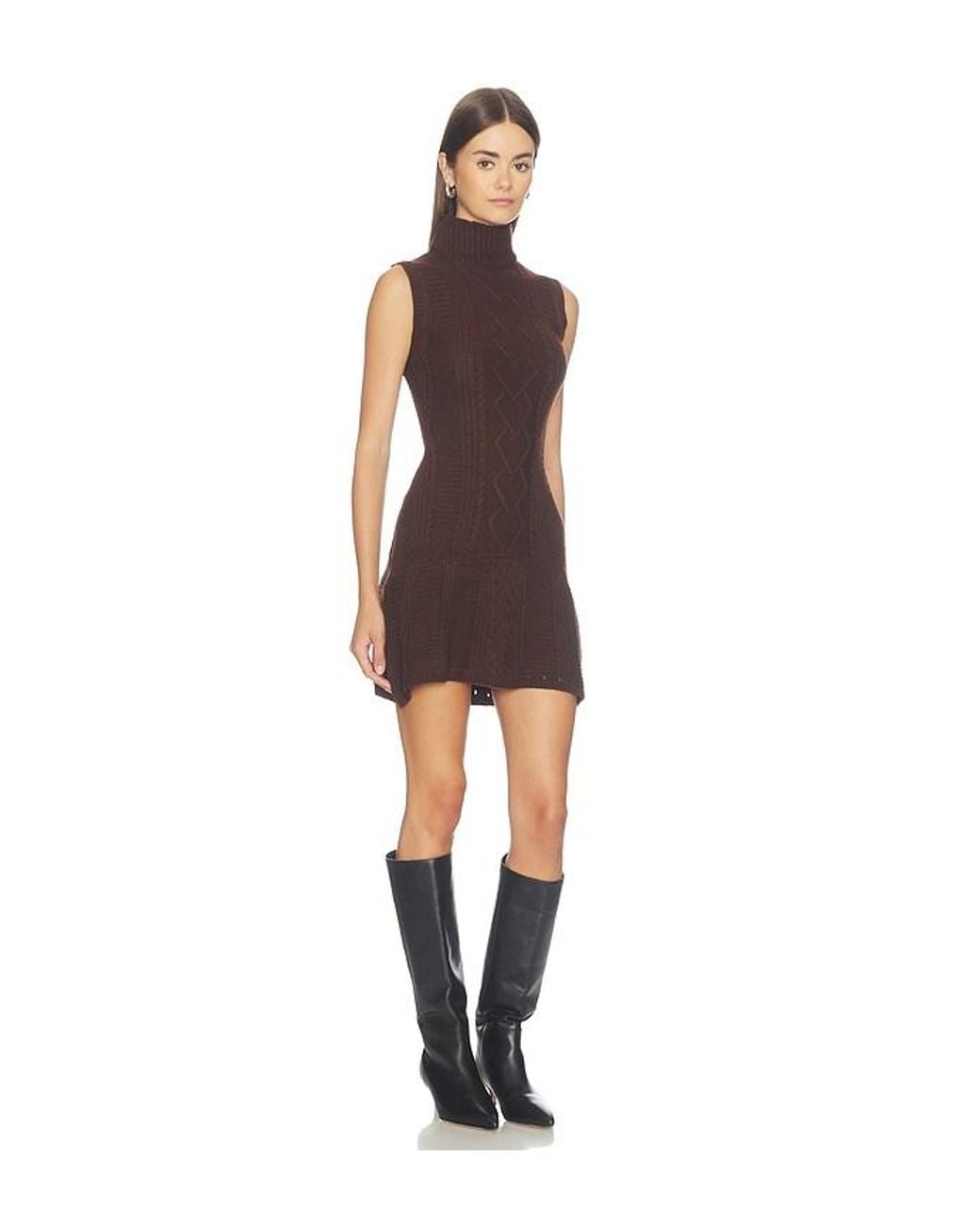 MORE TO COME Brown Agnes Mini Dress