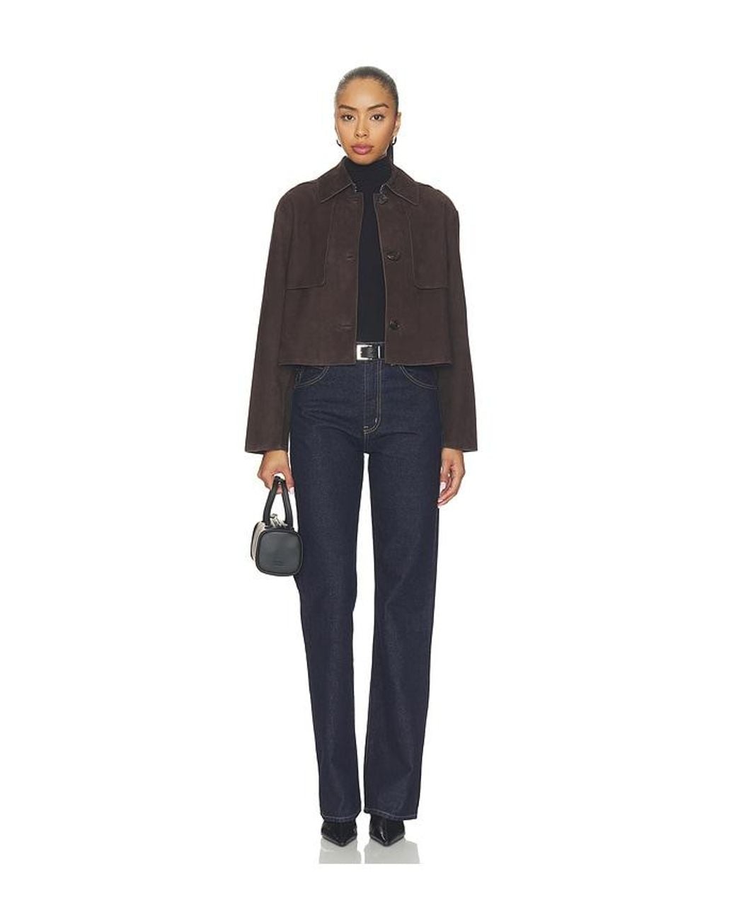 Theory Blue Crop Trench Jacket