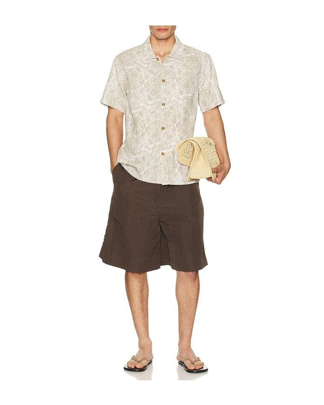 Rhythm Natural Tally Paisley Shirt for men