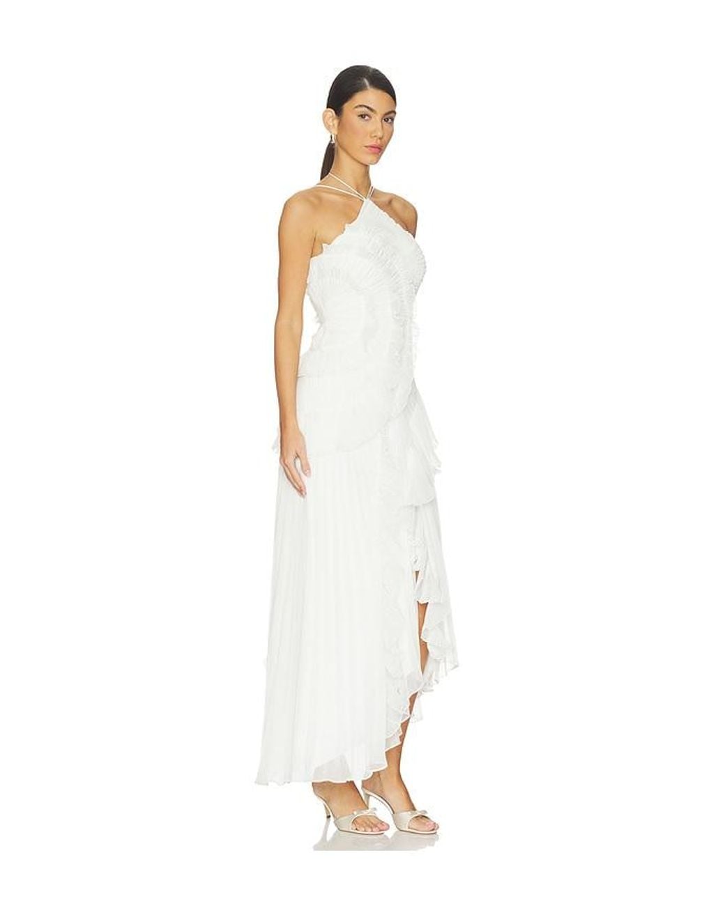 AMUR White Lorelie Halter Gown