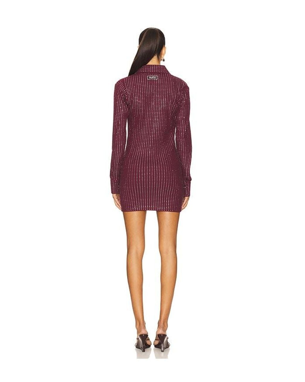 The Attico Red Studded Mini Dress