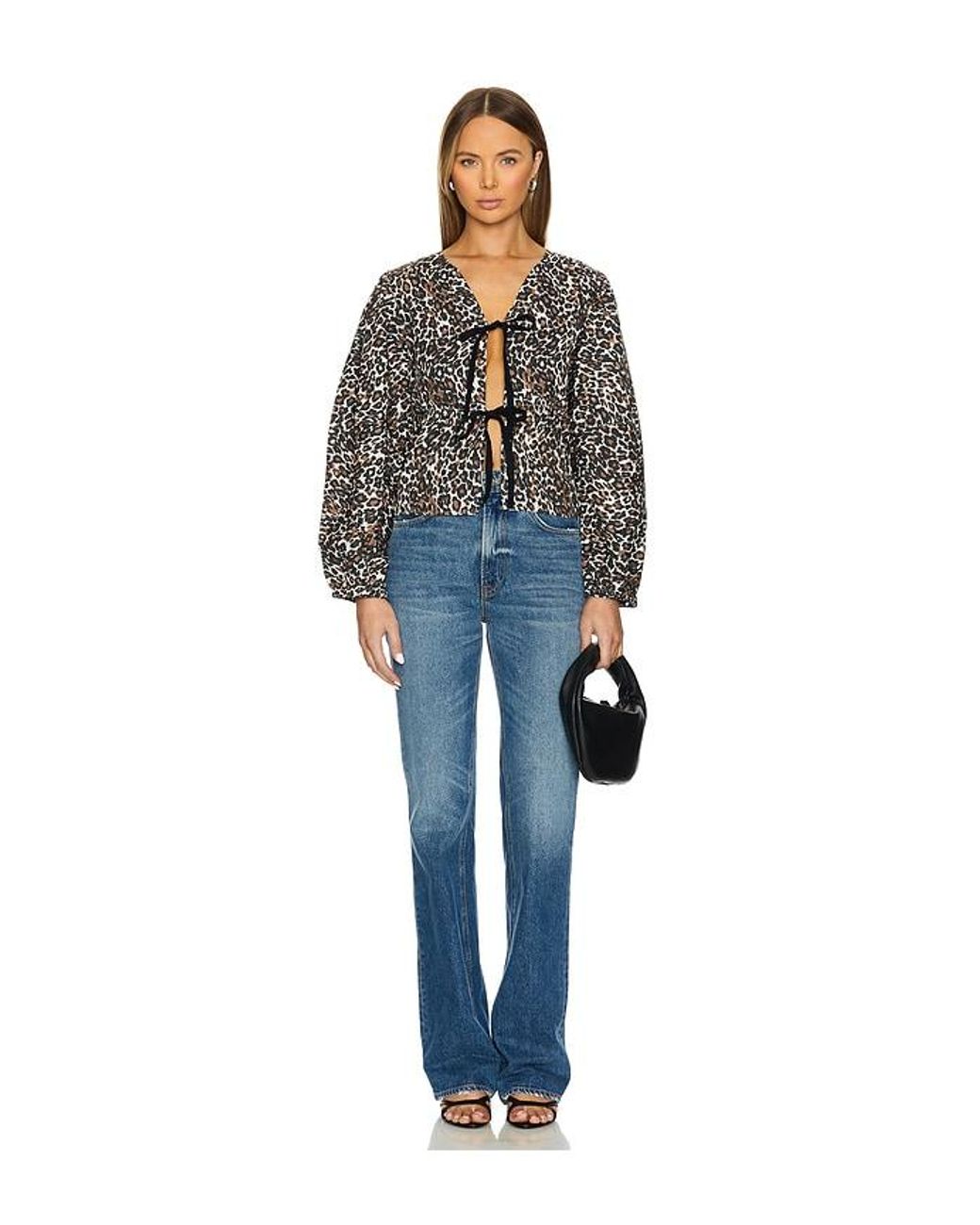 Free People Black X Revolve Printed Brunch Babe Top
