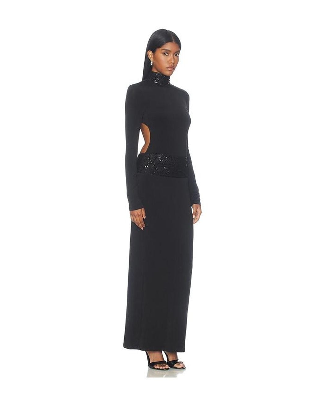 superdown Black Sabriana Long Sleeve Gown