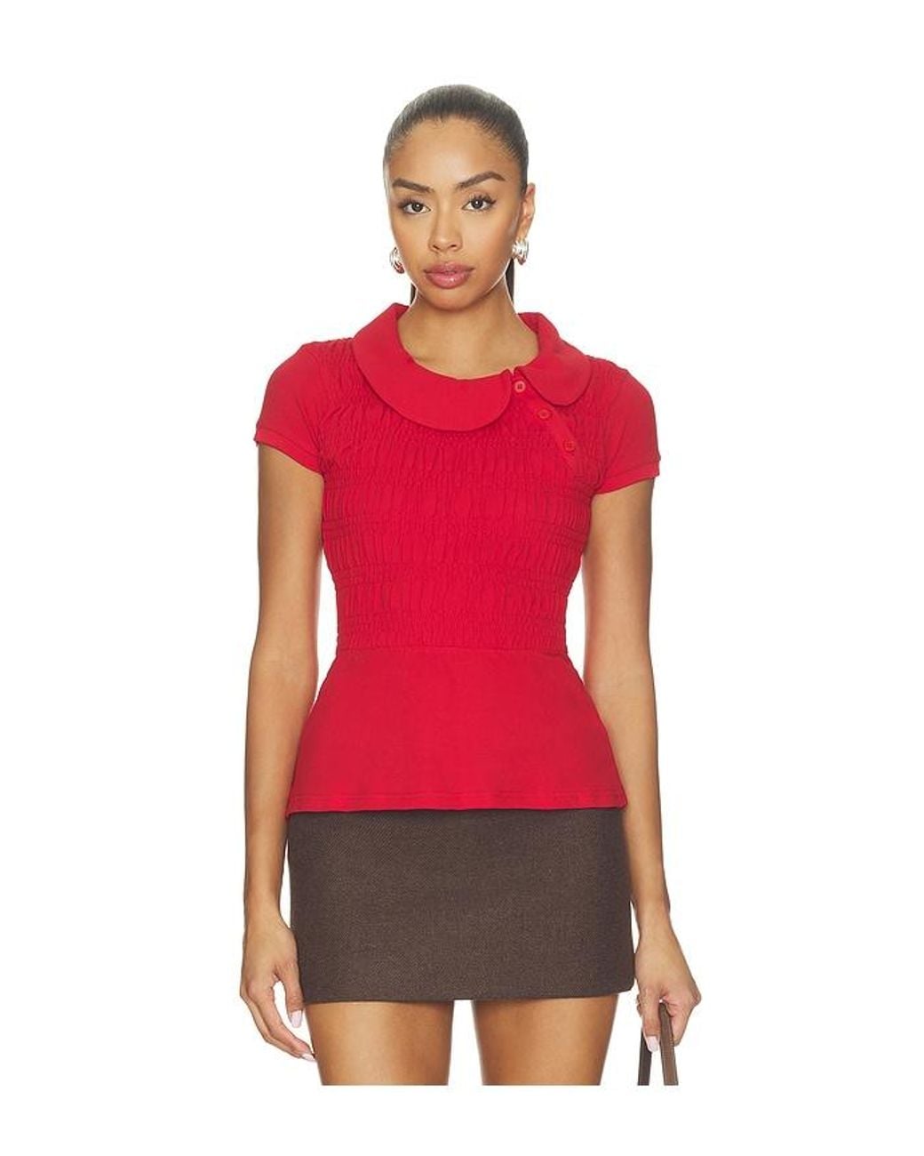Peachy Den Red Ferdinand Polo Top