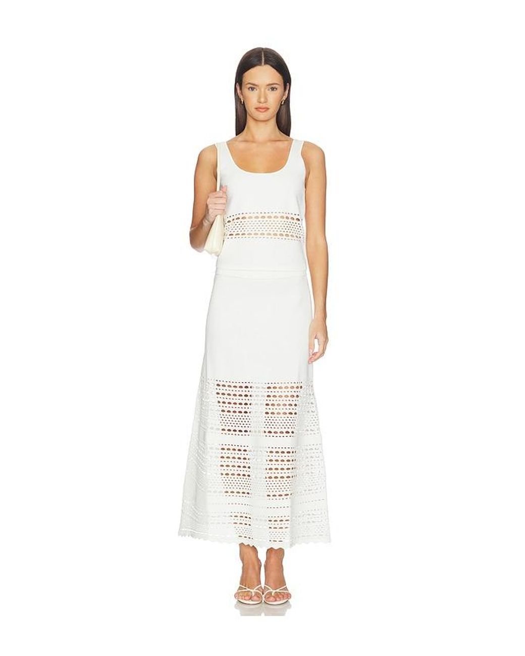 Jonathan Simkhai White Fitzgerald Open Stitch Knit Tank