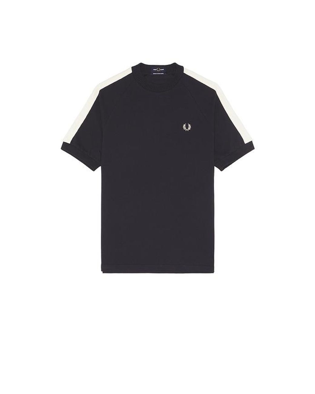 Fred Perry Black Cable Taped T-Shirt for men