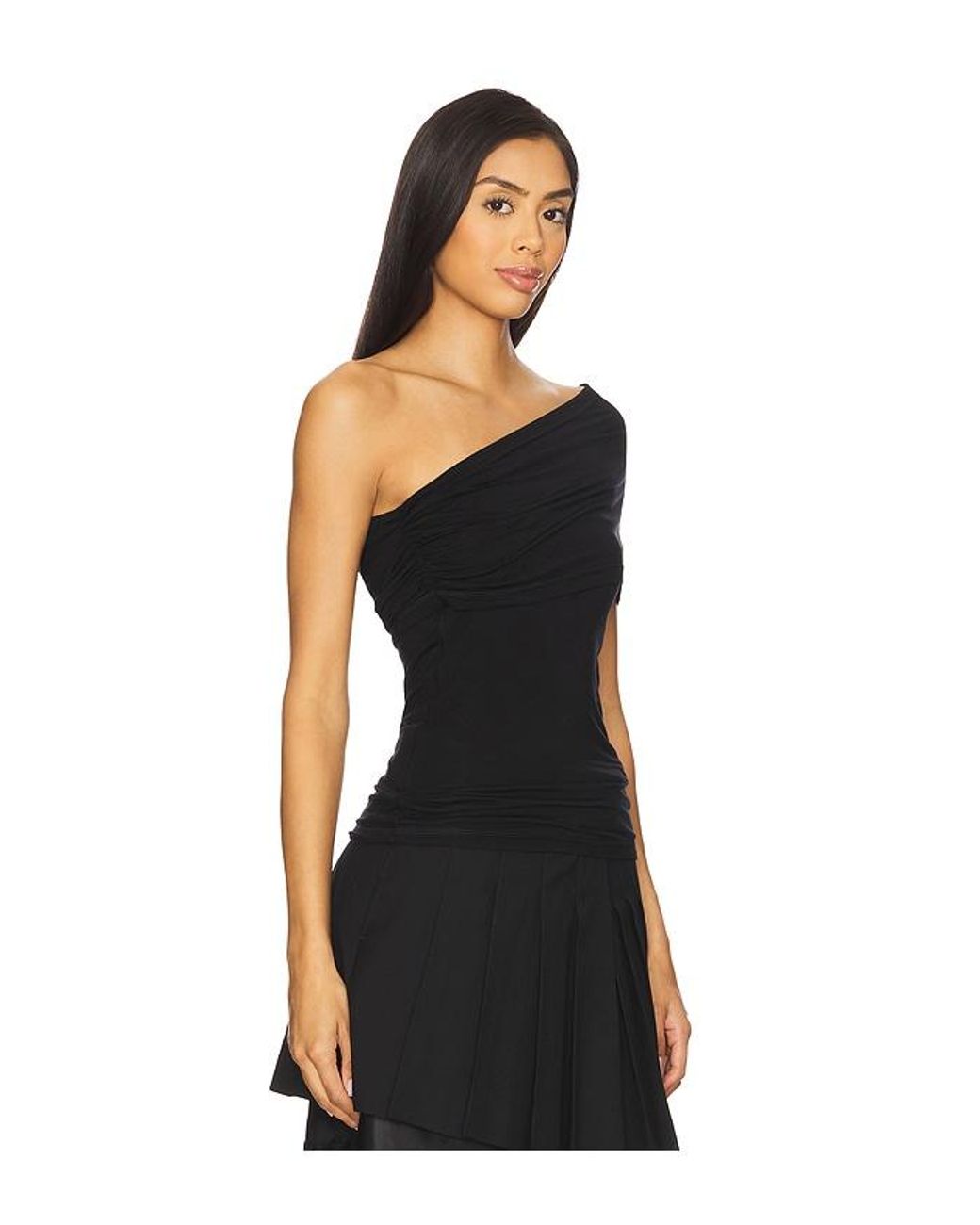 Helmut Lang Black Top, Asymmetrischer Saum Protect