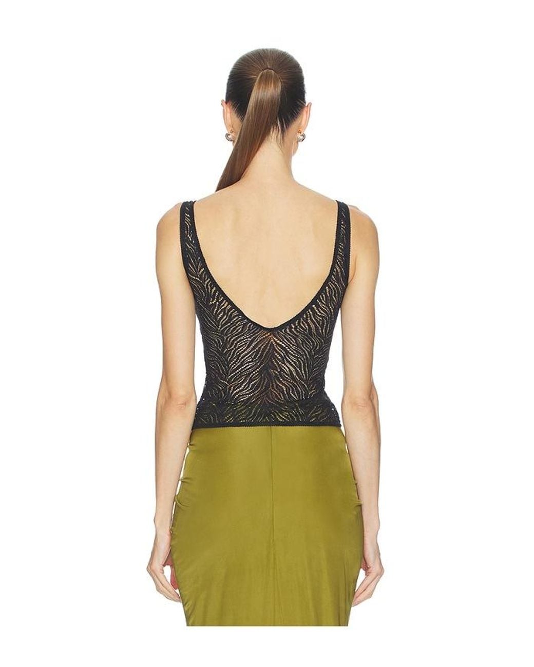 Atlein Black Lingerie Strap Top