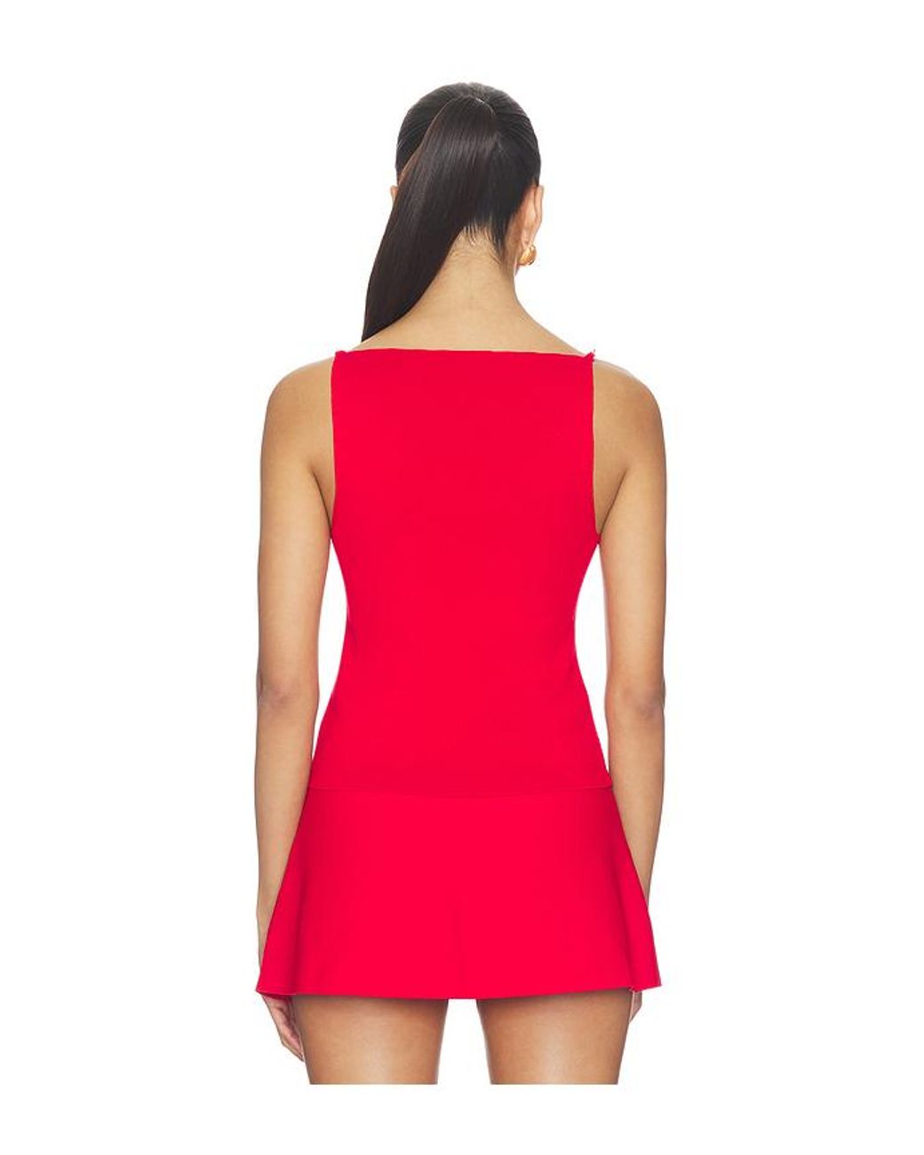 Cult Gaia Red Georgette Top