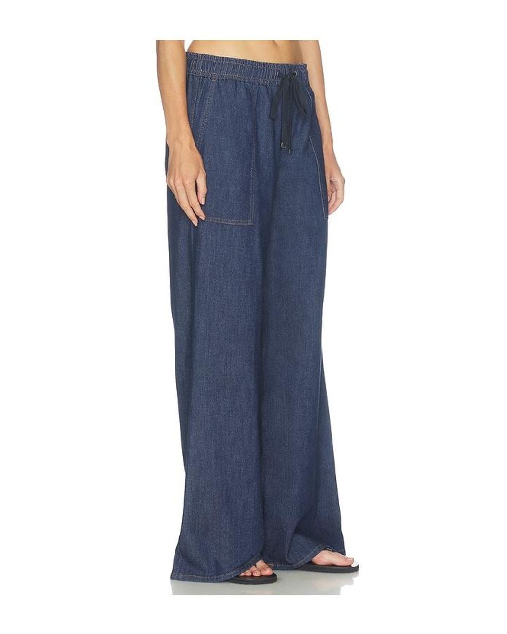 7 For All Mankind Blue Utility Pull On Wide Leg Jean