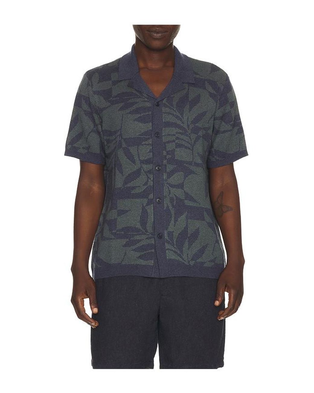 Marine Layer Black Ethan Sweater Button Down Shirt for men
