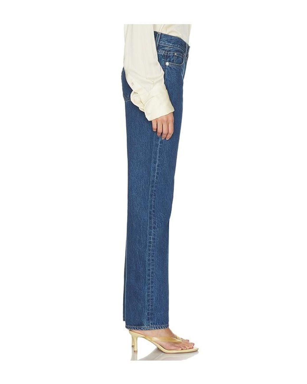SLVRLAKE Denim Blue Chloe Low Rise Straight Leg Jean