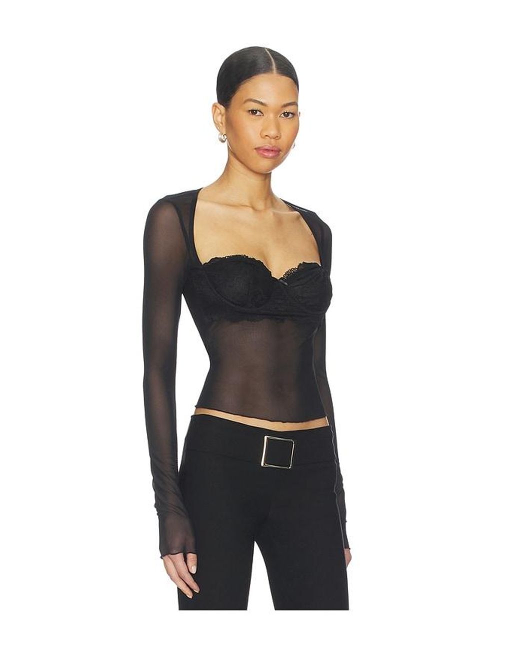I.AM.GIA Black Silo Sleeve Top