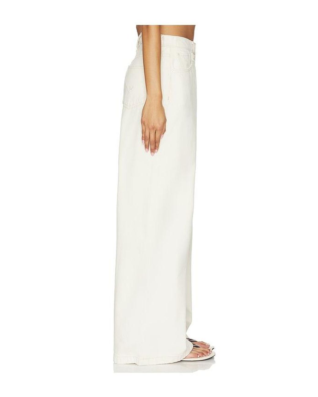Hudson White Jodie Loose Wide Leg Jeans