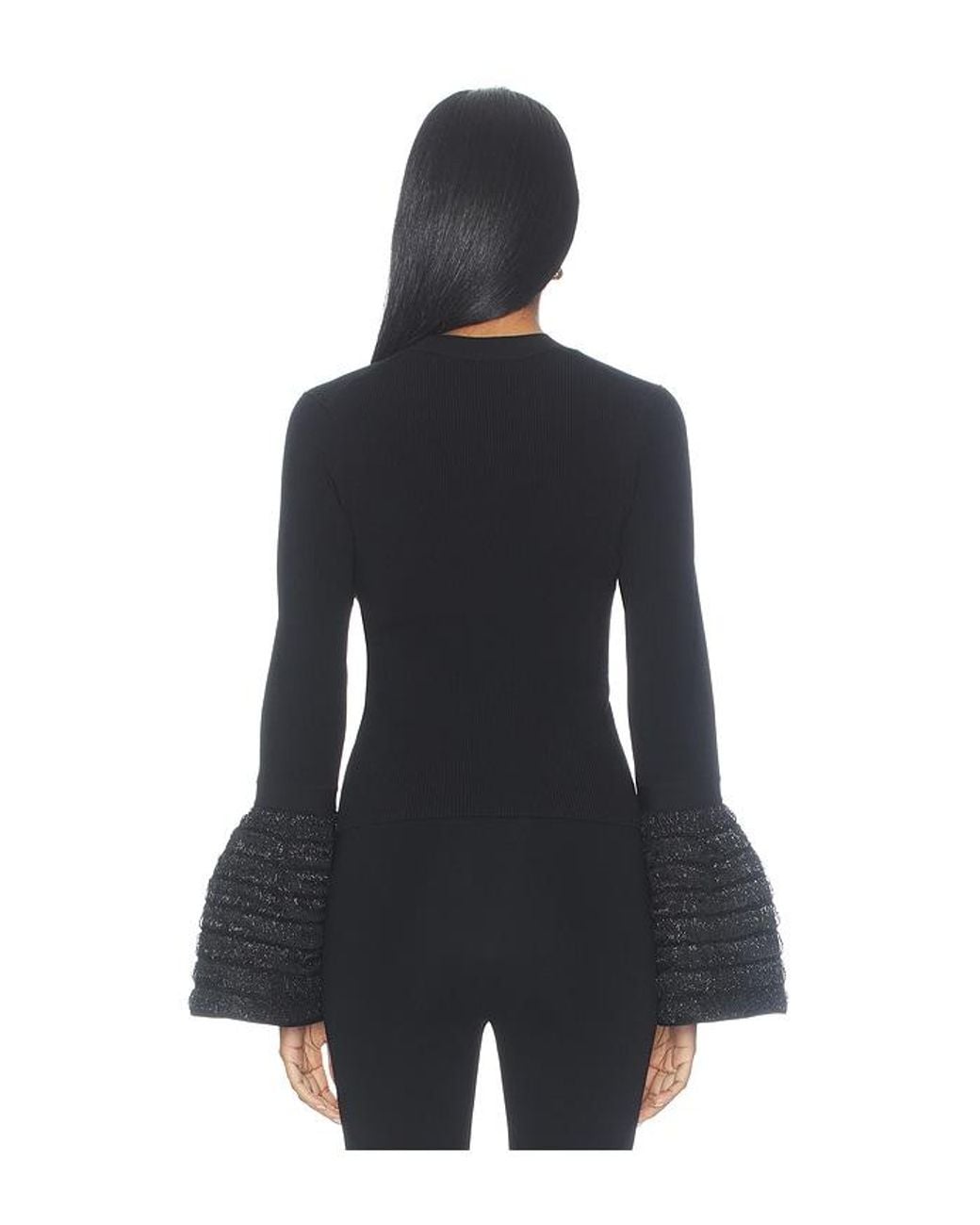 Jonathan Simkhai Black Maggie Long Sleeve Top