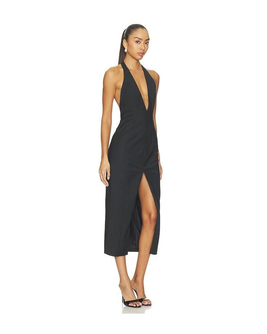 Lovers + Friends Black Reneta Midi Dress