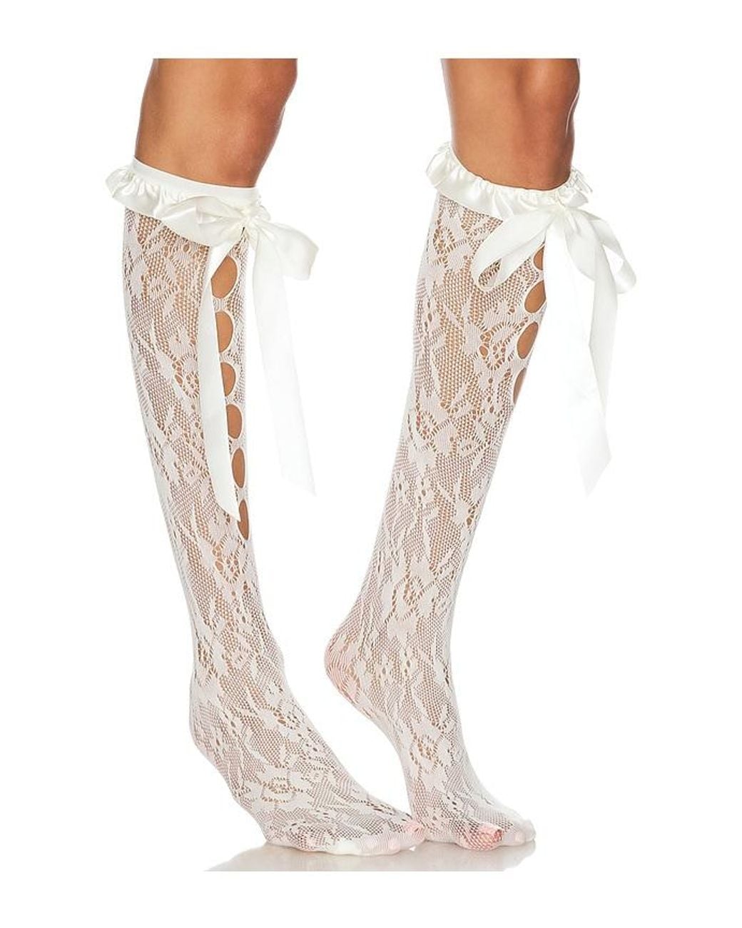 Stems White Lolita Knee Socks