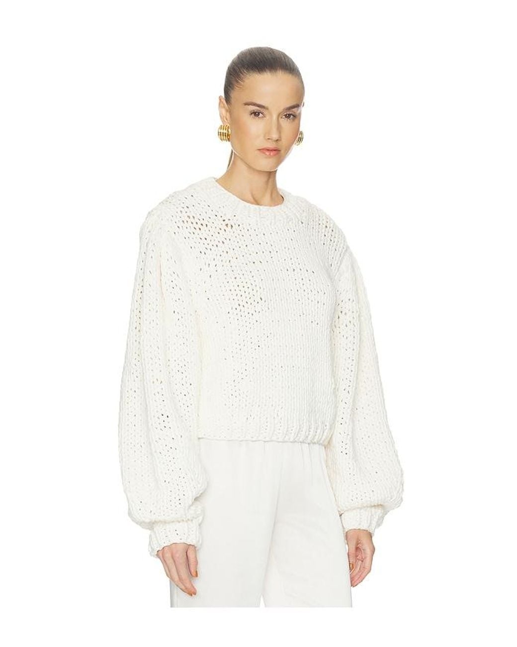 Cult Gaia White Trina Pullover Sweater