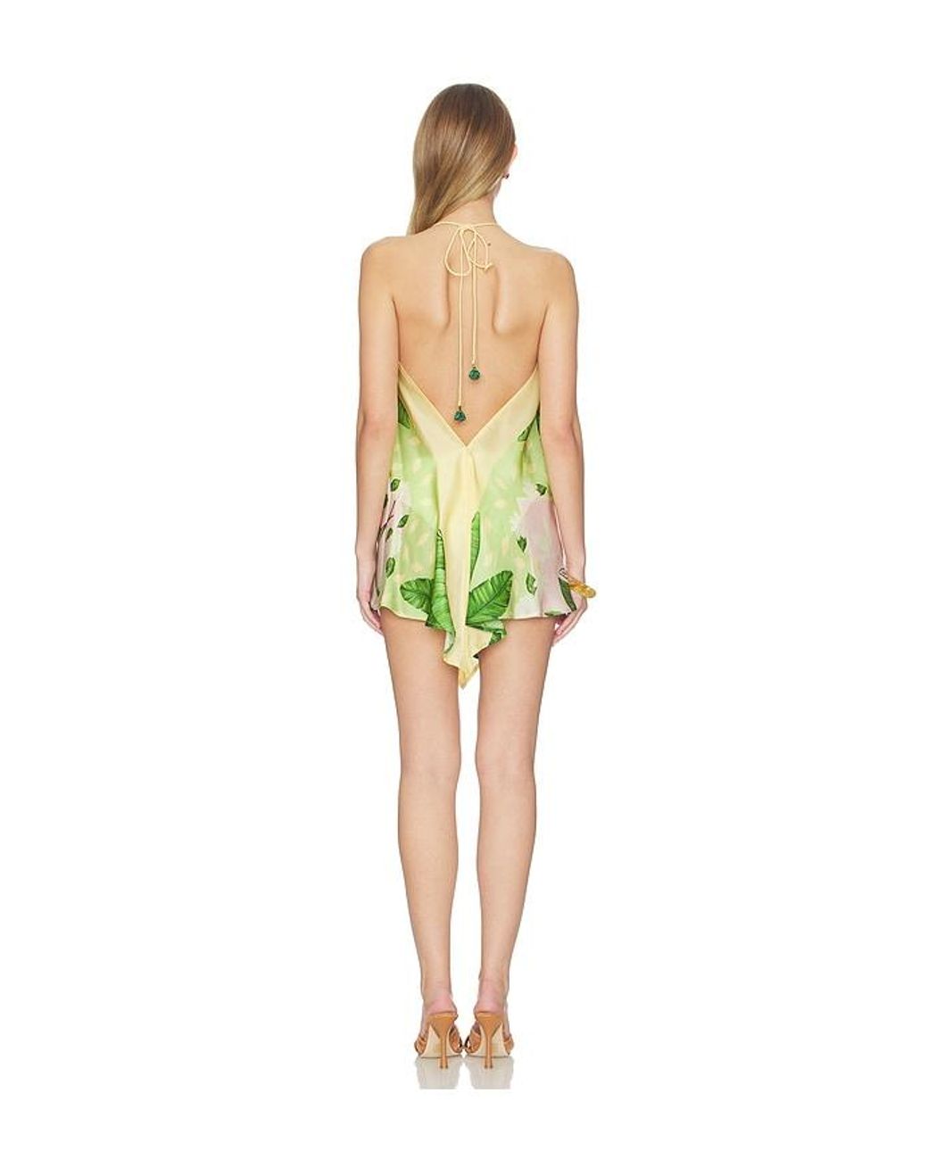 VERANDAH Green Handkerchief Mini Dress