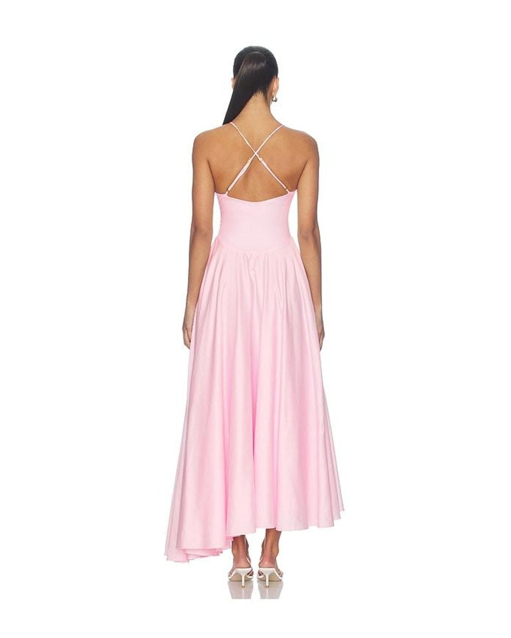 PATBO Pink Tricoline Lotus Maxi Dress