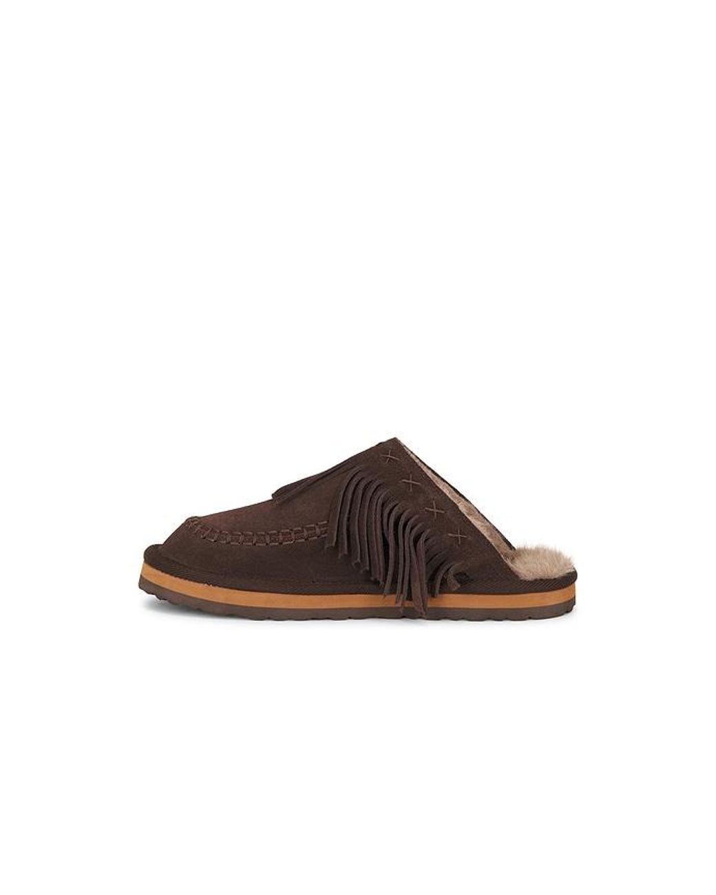 Free People Brown Fallon Fringe Mule