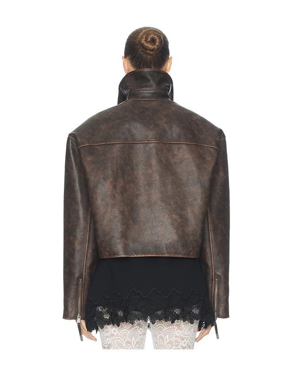 Helsa Black The Leather Oversized Moto Jacket