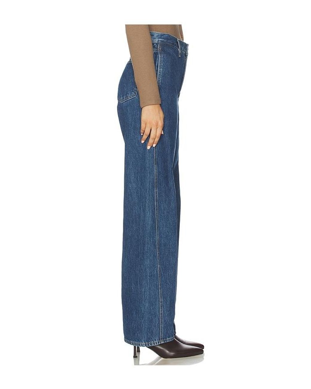 SLVRLAKE Denim Blue Cassie Chino Wide Leg Jeans