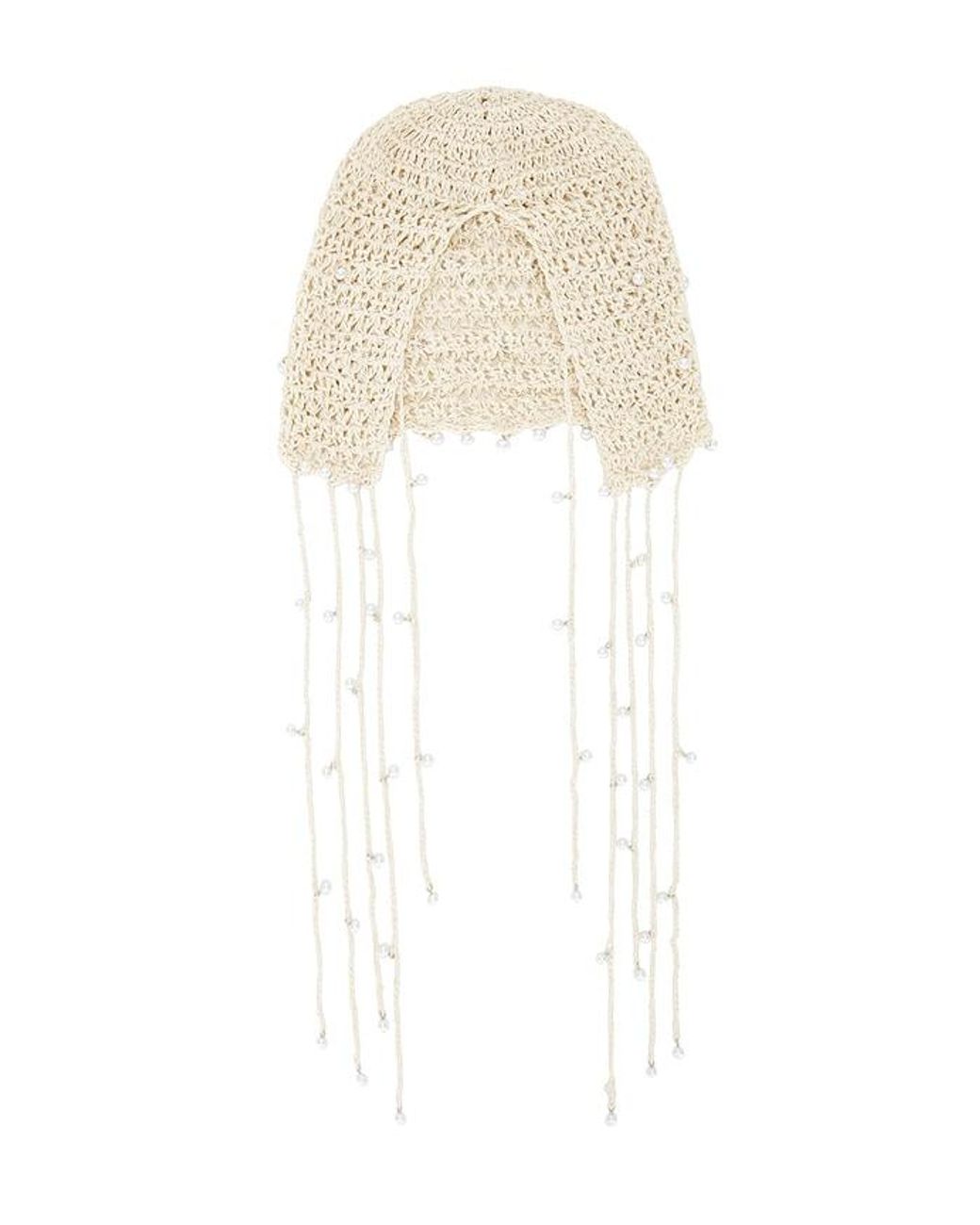 Lovers + Friends White Mira Crochet Hat