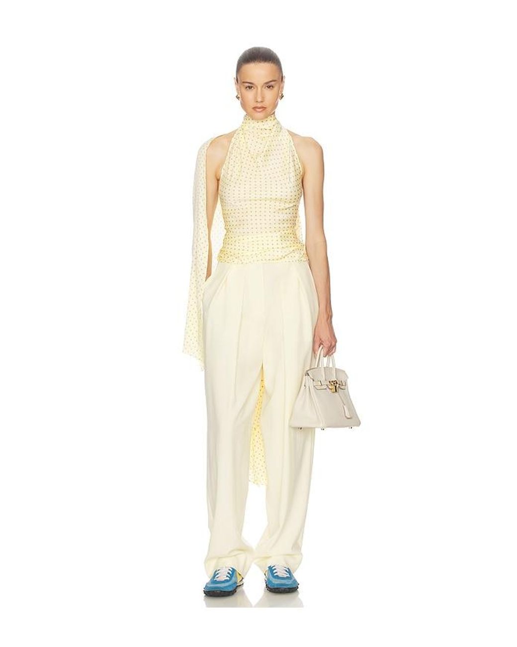 Helsa White Natasha Silk Halter