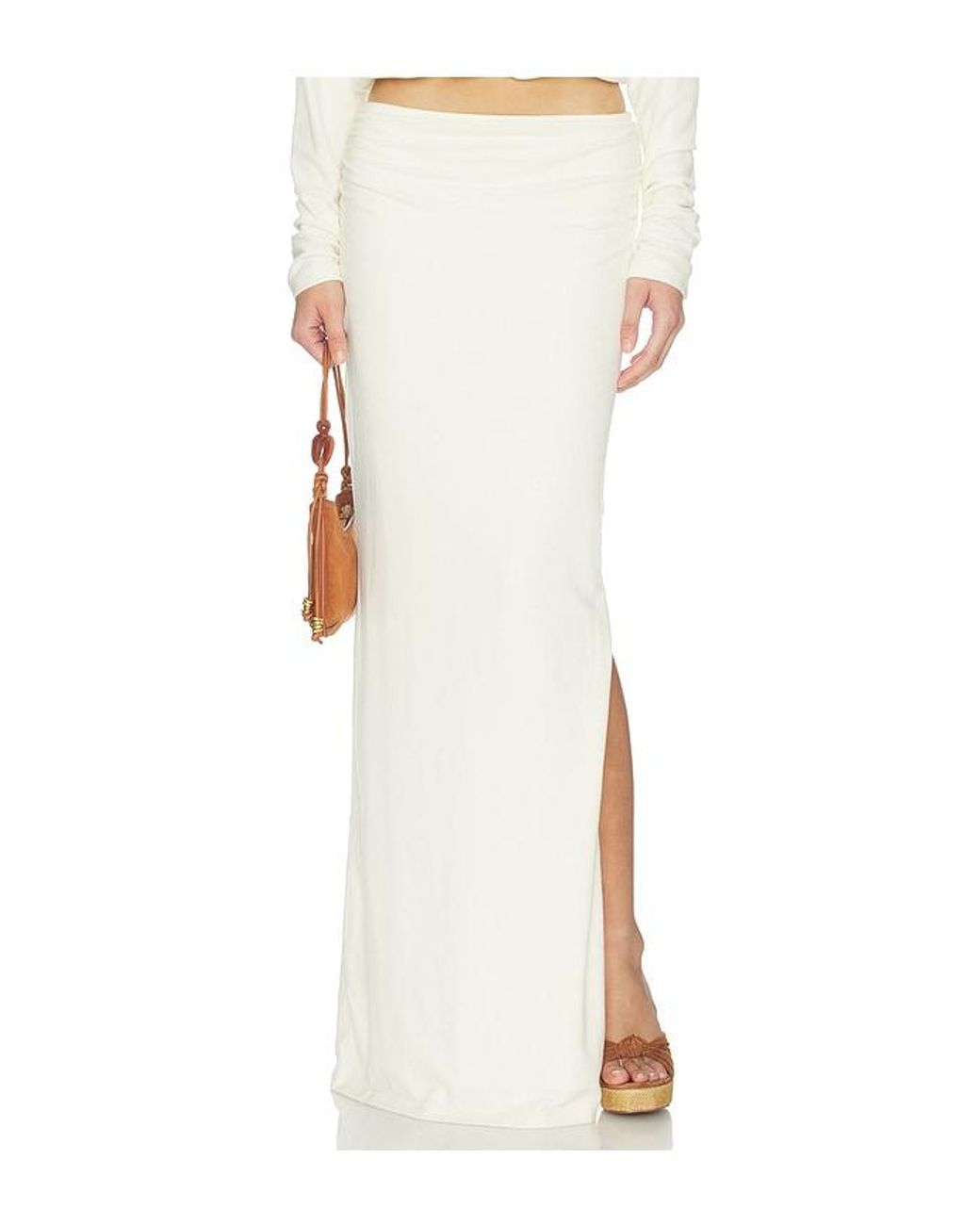 SNDY'S White Ainara Maxi Skirt