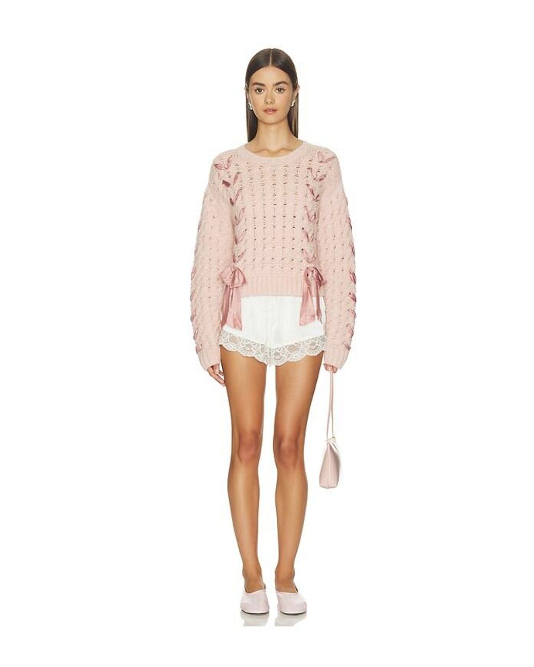 LoveShackFancy Pink Quimby Pullover