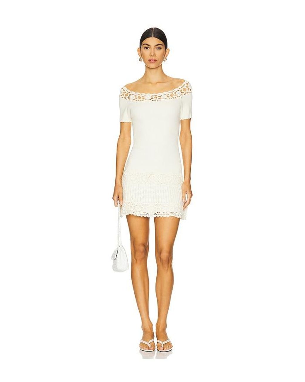 Frankie's Bikinis X Bella Hadid Libra Knit Mini Dress in White | Lyst