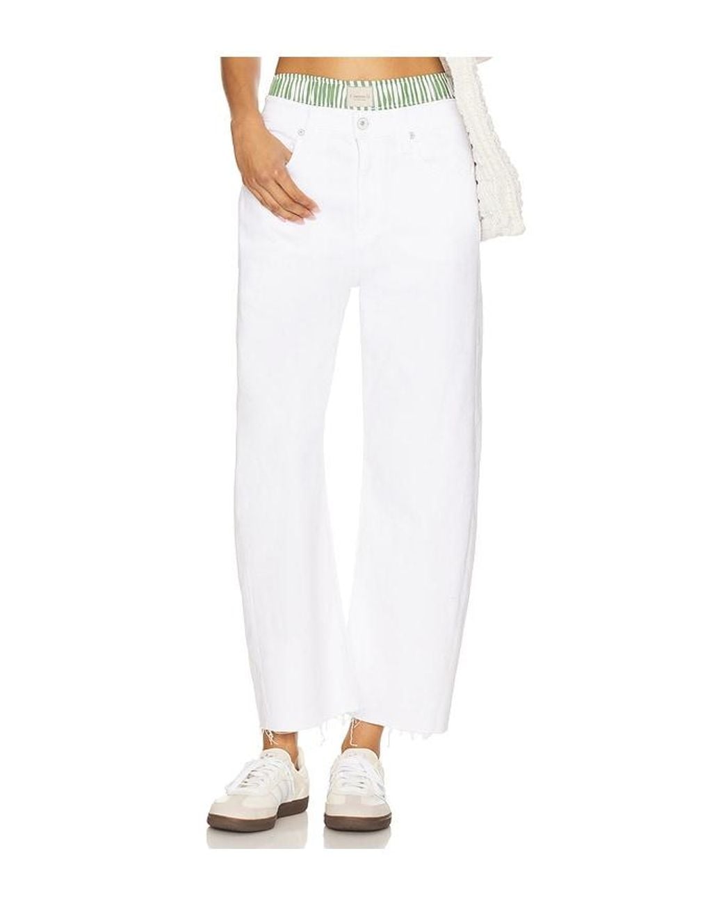 AG Jeans White Hattie Crop