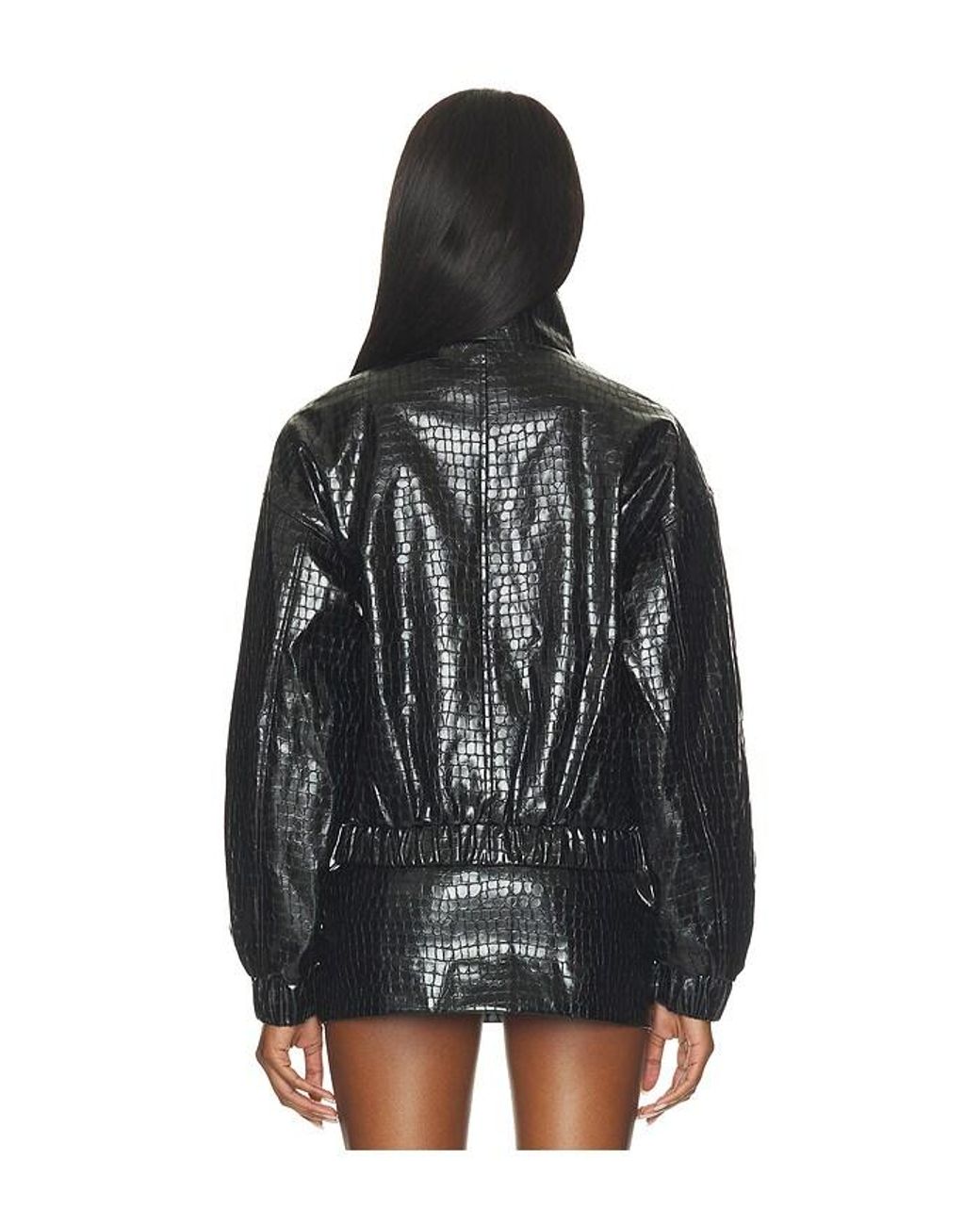Lovers + Friends Black X Hannah Lizzy Denise Faux Croc Jacket