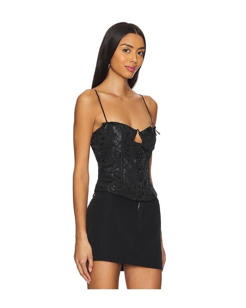 MAJORELLE Black Ro Bustier Top