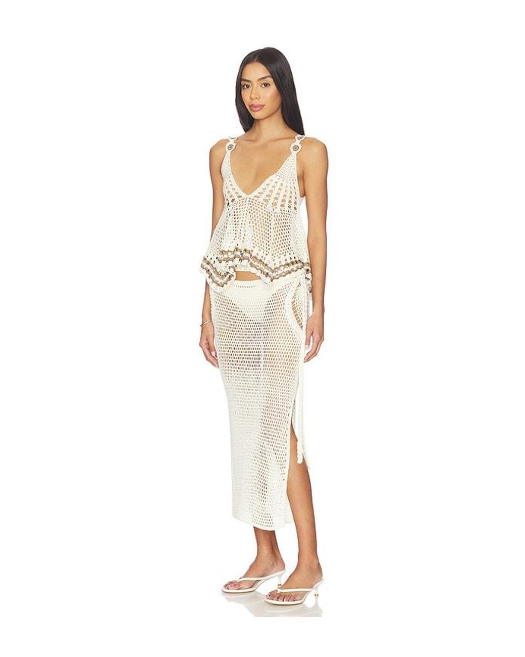 MY BEACHY SIDE White Dune Hand-Crocheted Maxi Skirt