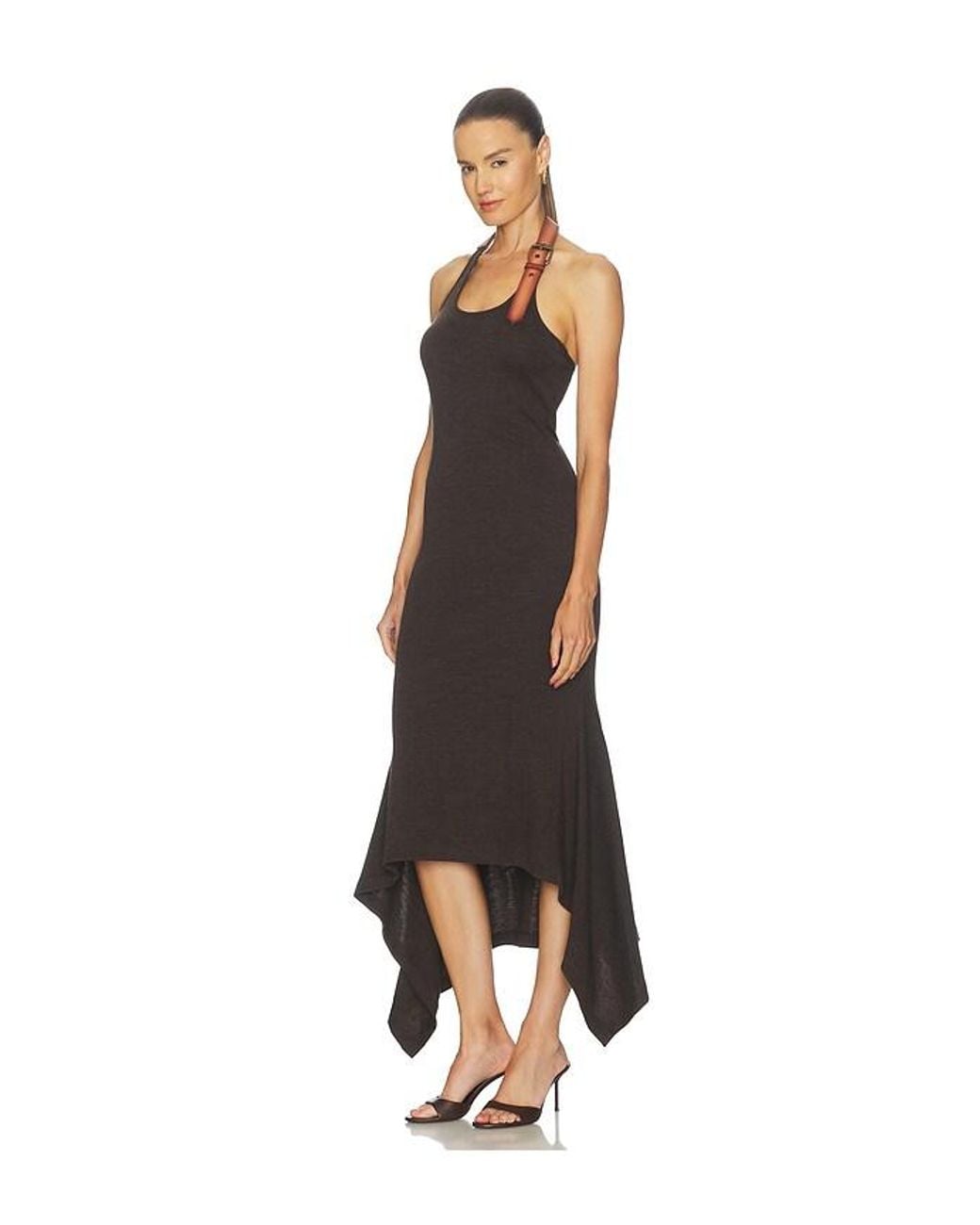 Monse Brown Leather Belt Dress