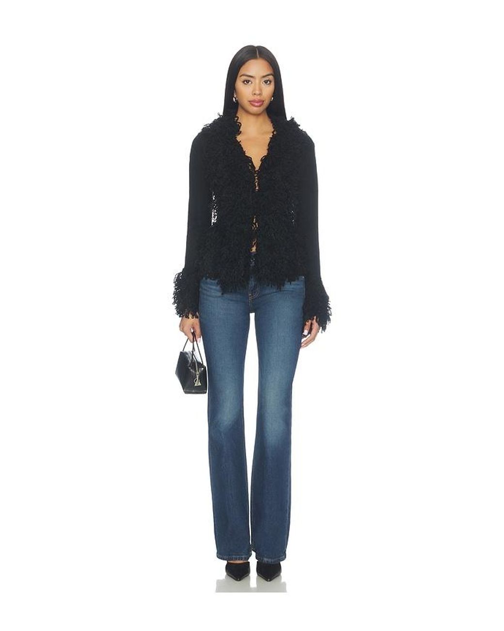 superdown Black Cassindra Shaggy Sweater