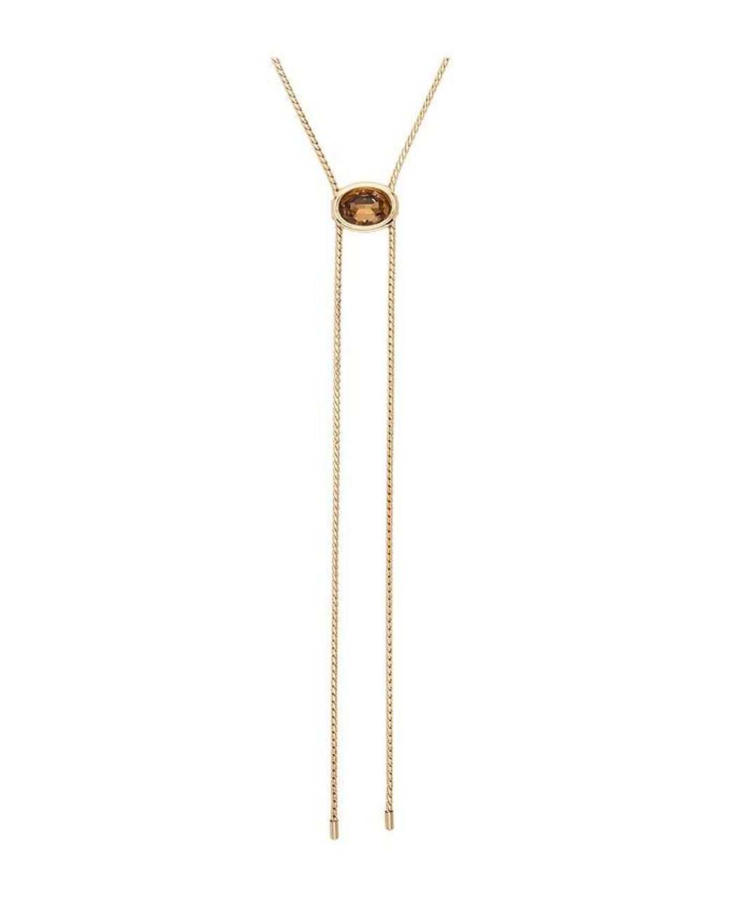 Ettika Metallic Crystal Bezel Bolo Necklace