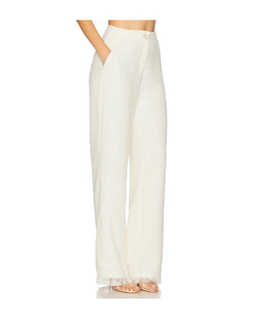 SNDY'S White Piper Suit Pant