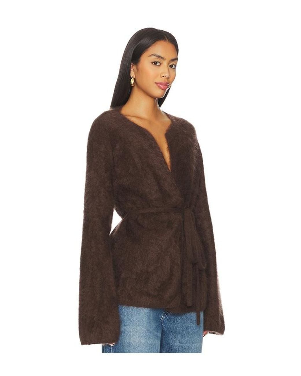 Soft Goat Brown Brushed Cardigan