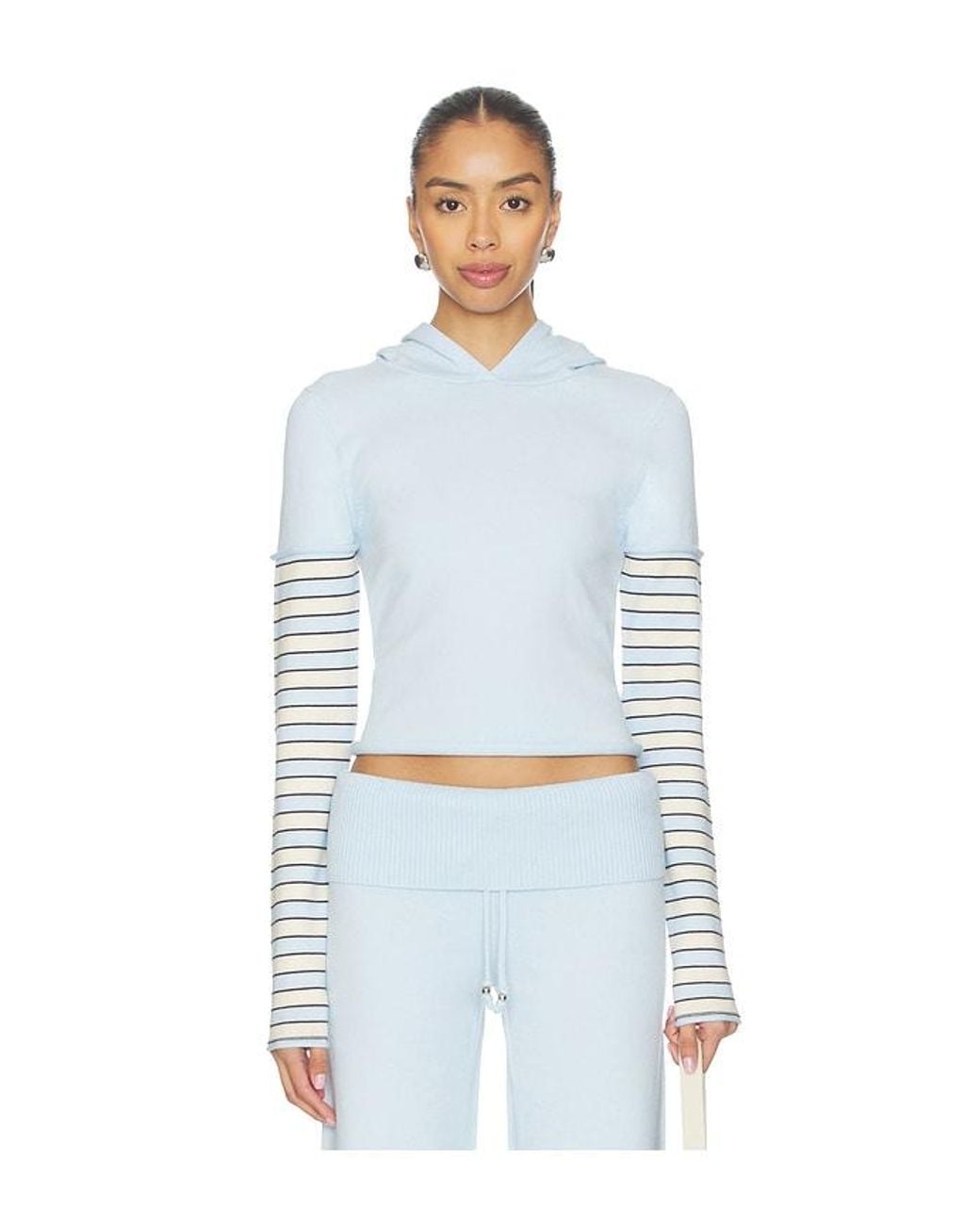 Frankie's Bikinis Blue Marina Cloud Knit Hoodie