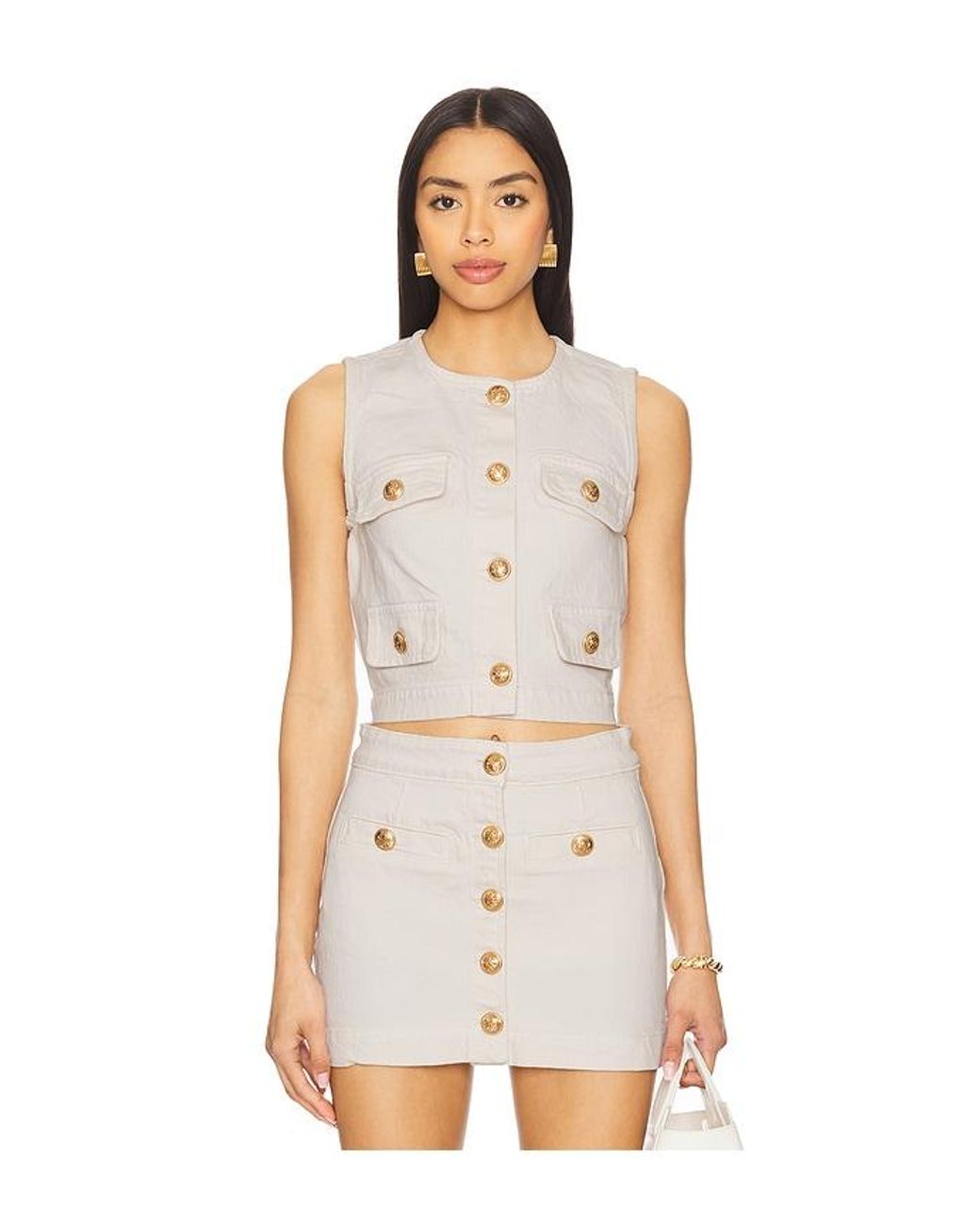 Blank NYC White Denim Top