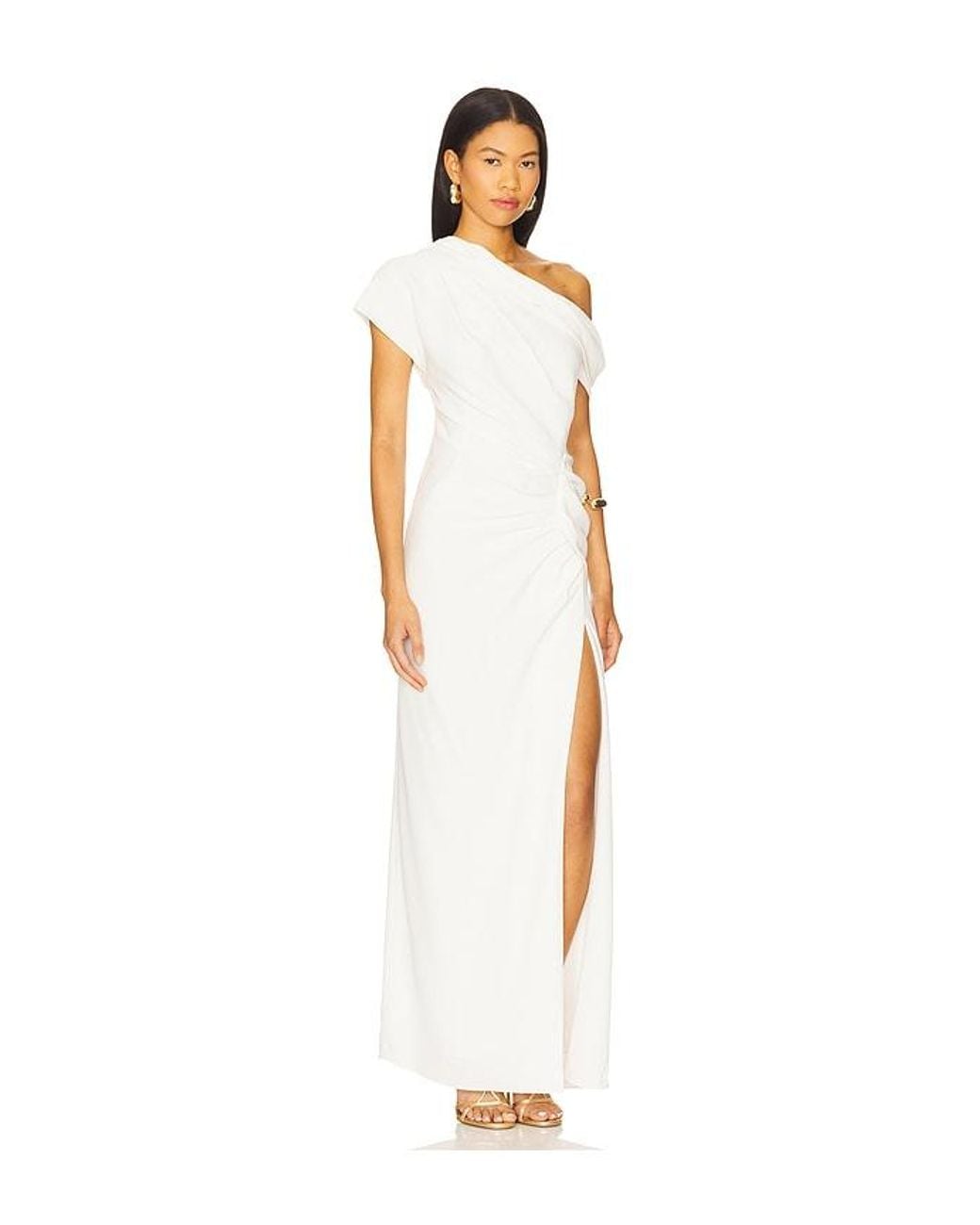 Jonathan Simkhai White Kally Draped Midi Dress