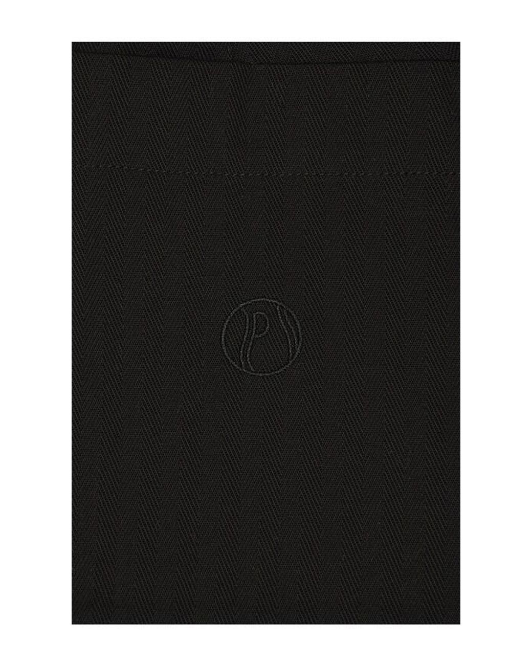Palmes Black Lucien Herringbone Trousers for men