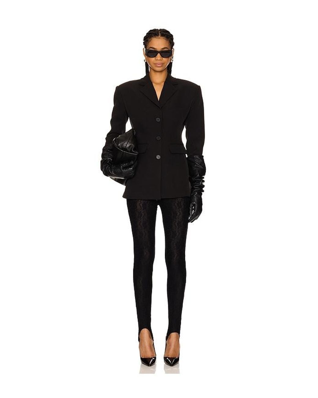 Lovers + Friends Black Gwen Lace Stirrup Pant