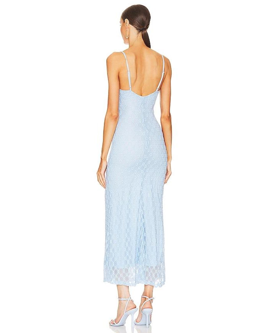 Bardot Blue Adoni Mesh Midi Dress