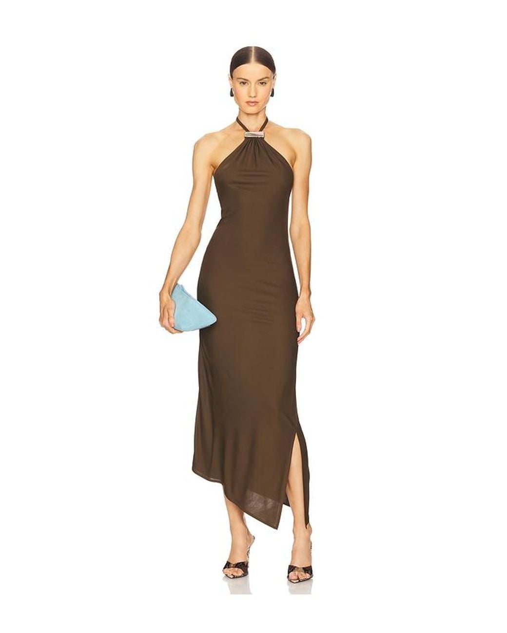 The Attico White Halter Neck Gown